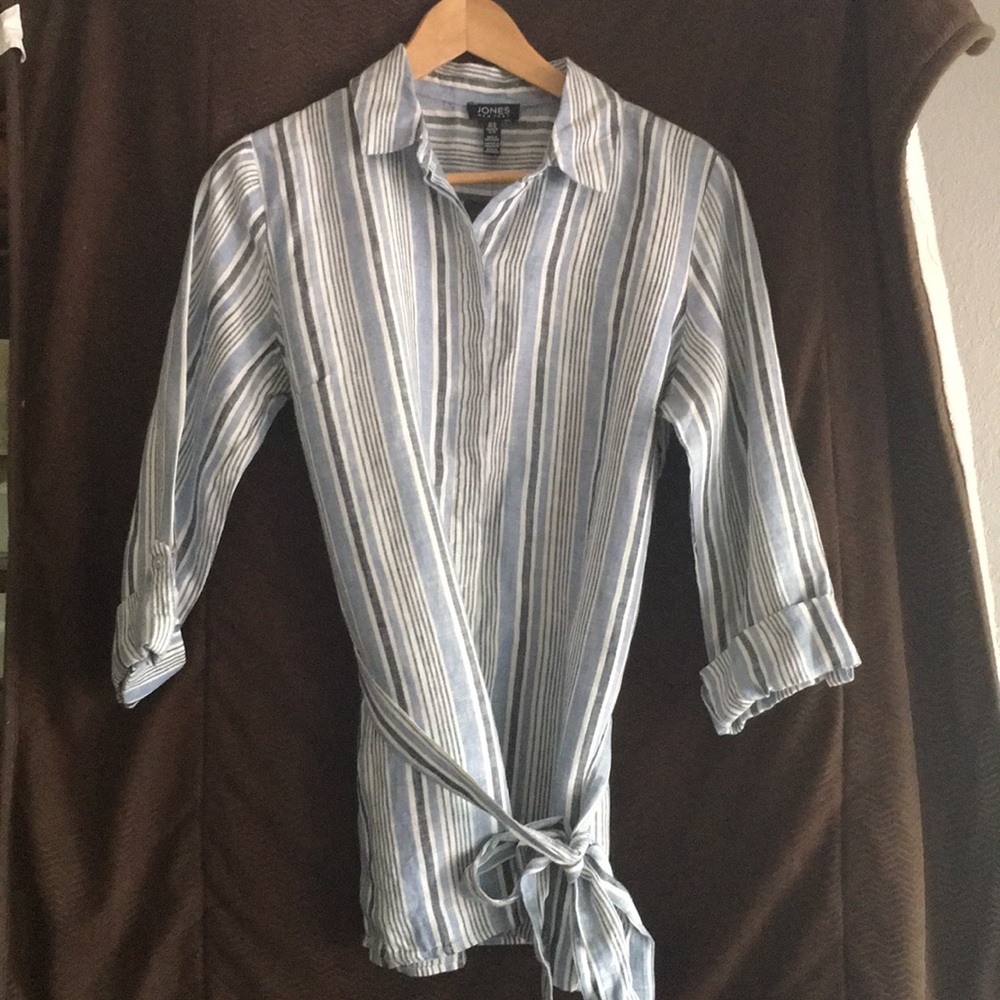 Jones New York Linen Button Down Tunic